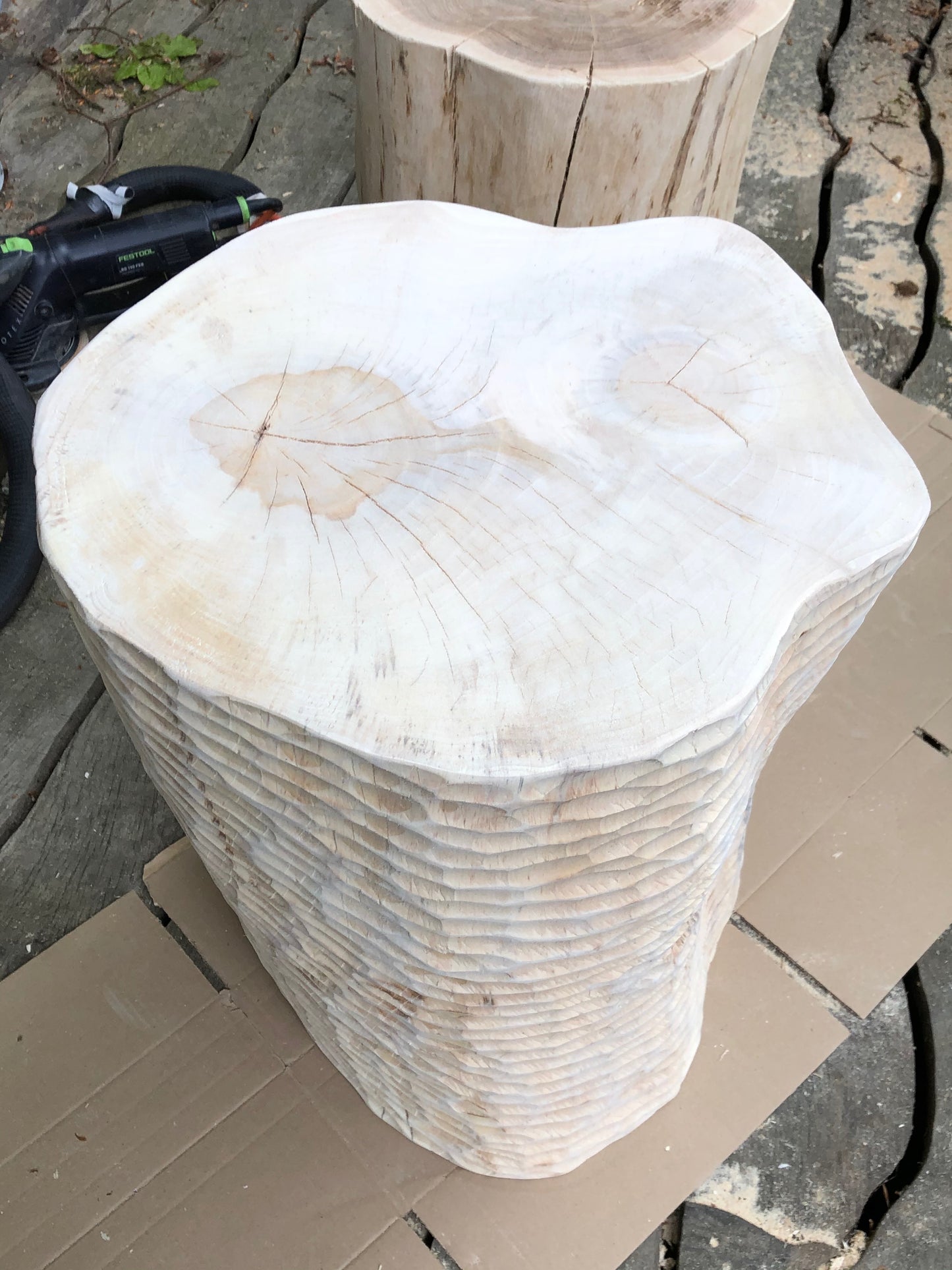 Chiseled Side Table and Seat