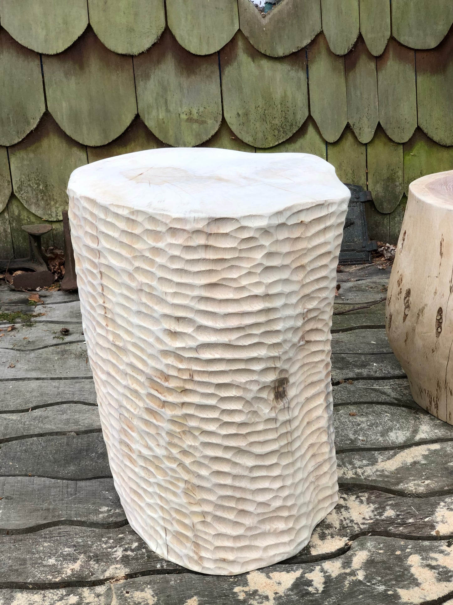 Chiseled Side Table and Seat