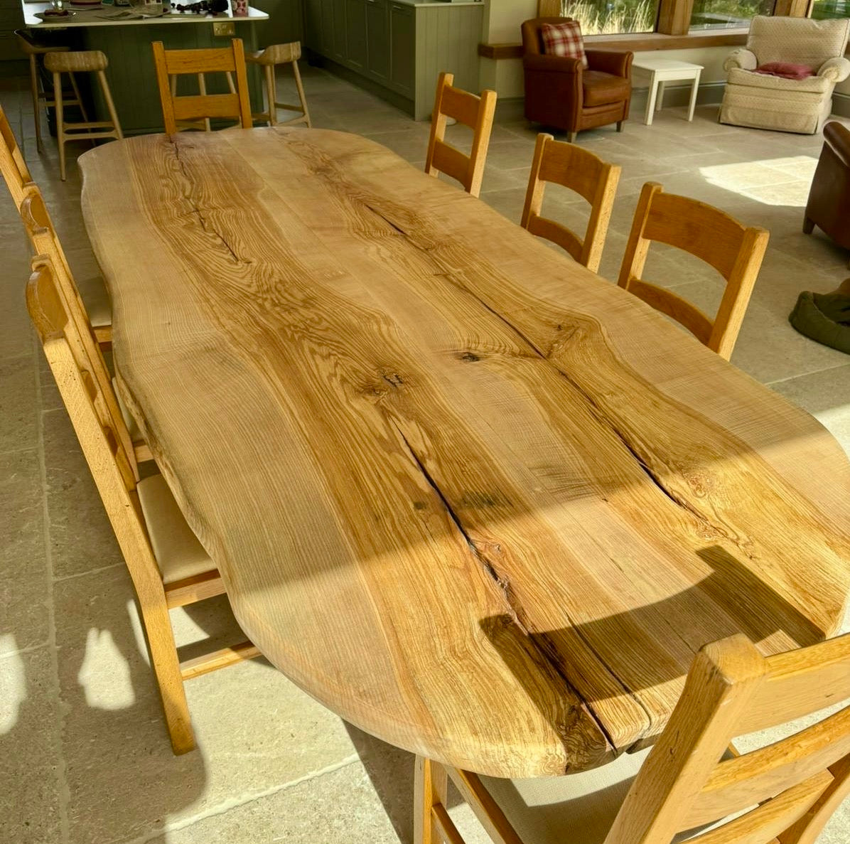 Ash live edge dining table