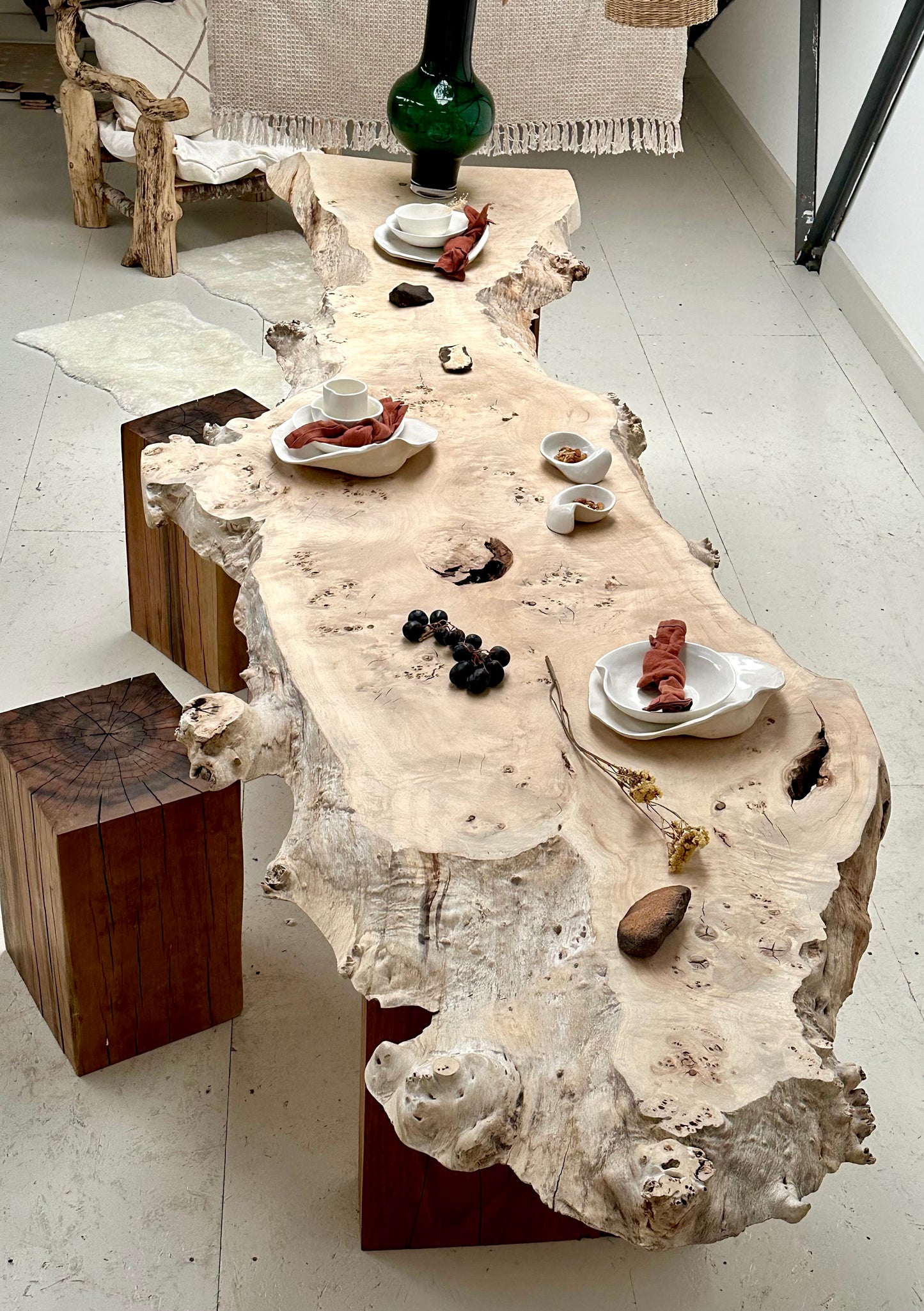 Bur live Edge Dining Table