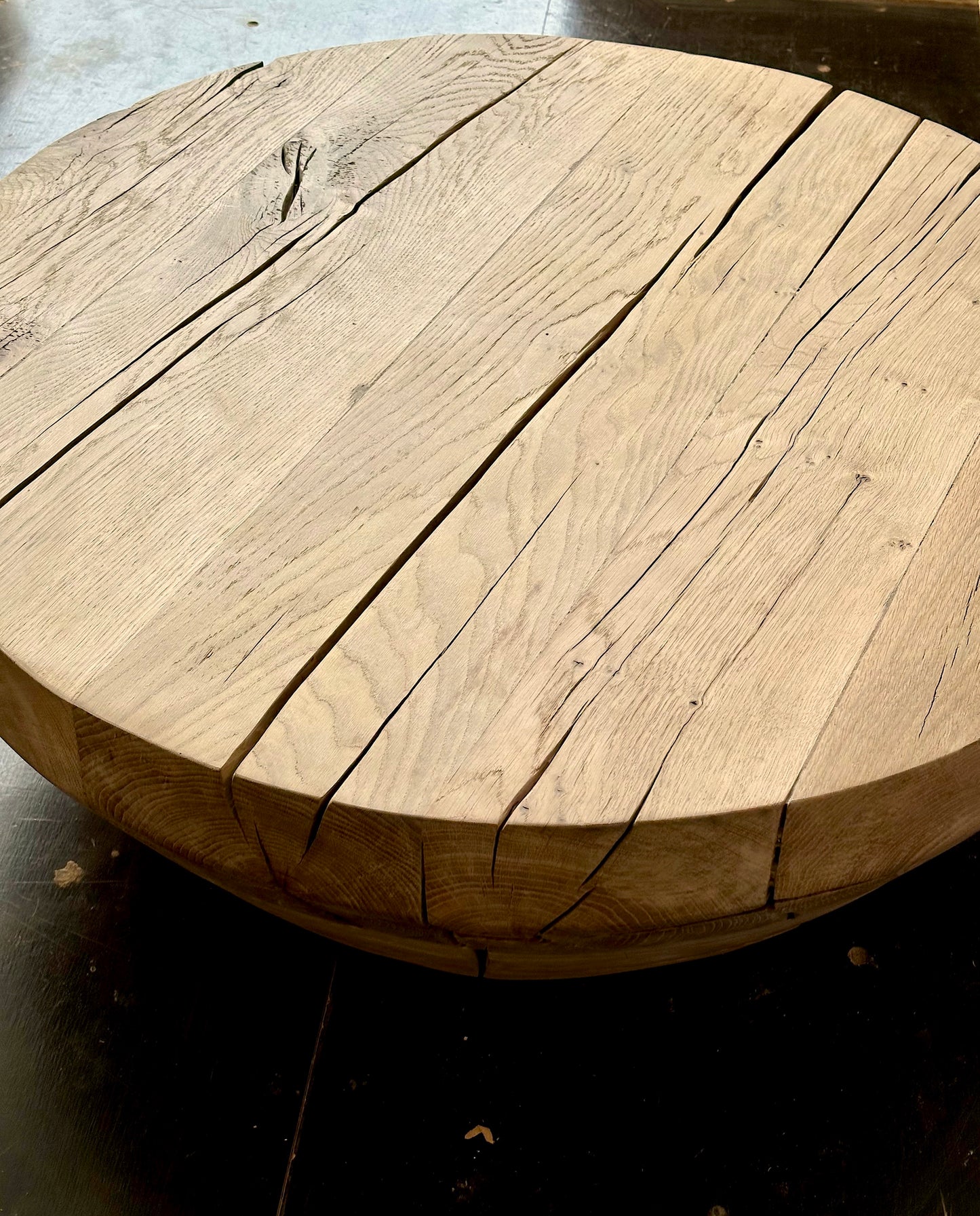 Oak round coffee table