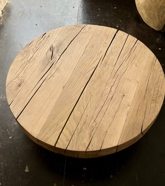 Oak round coffee table