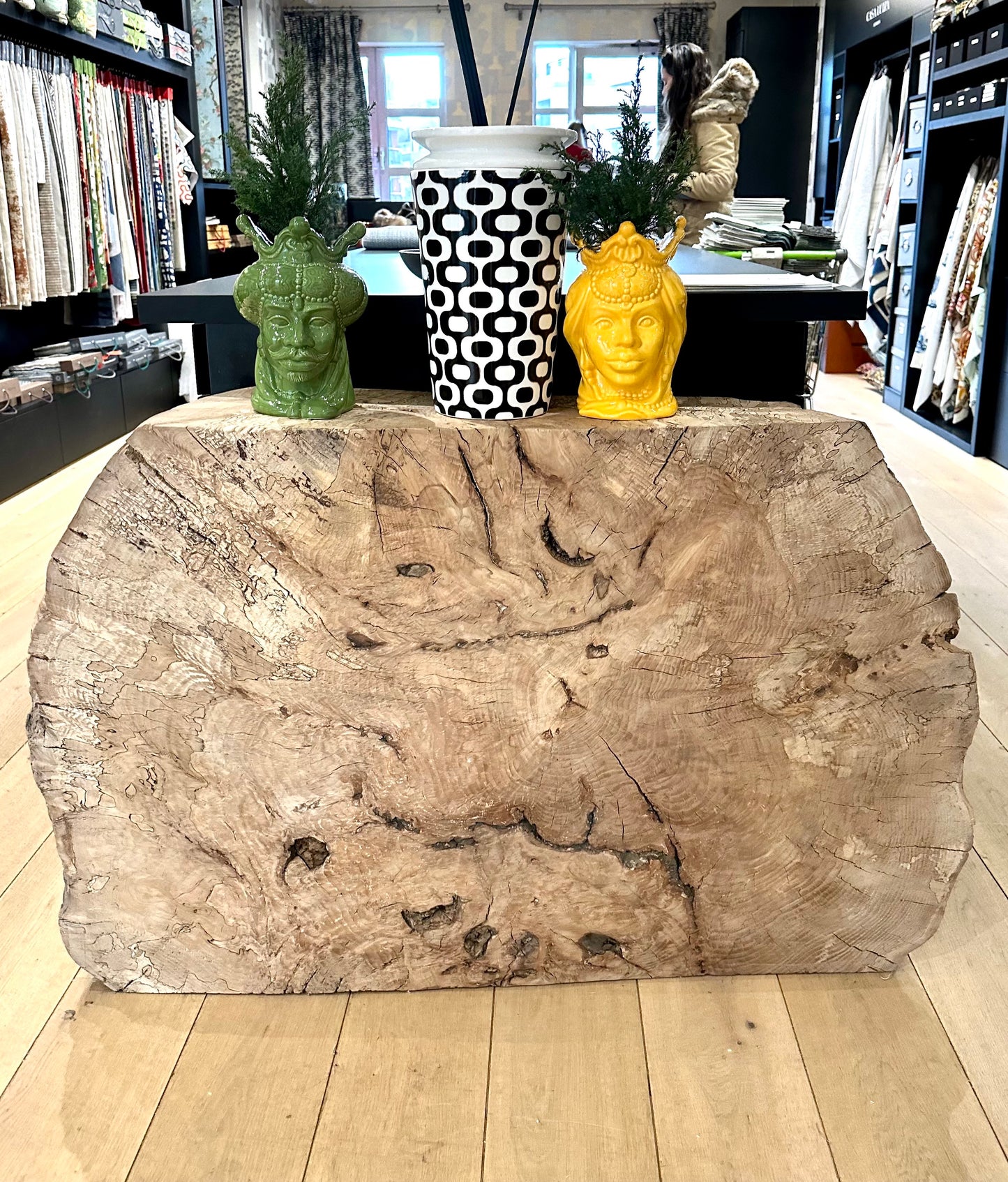 Spalted round console