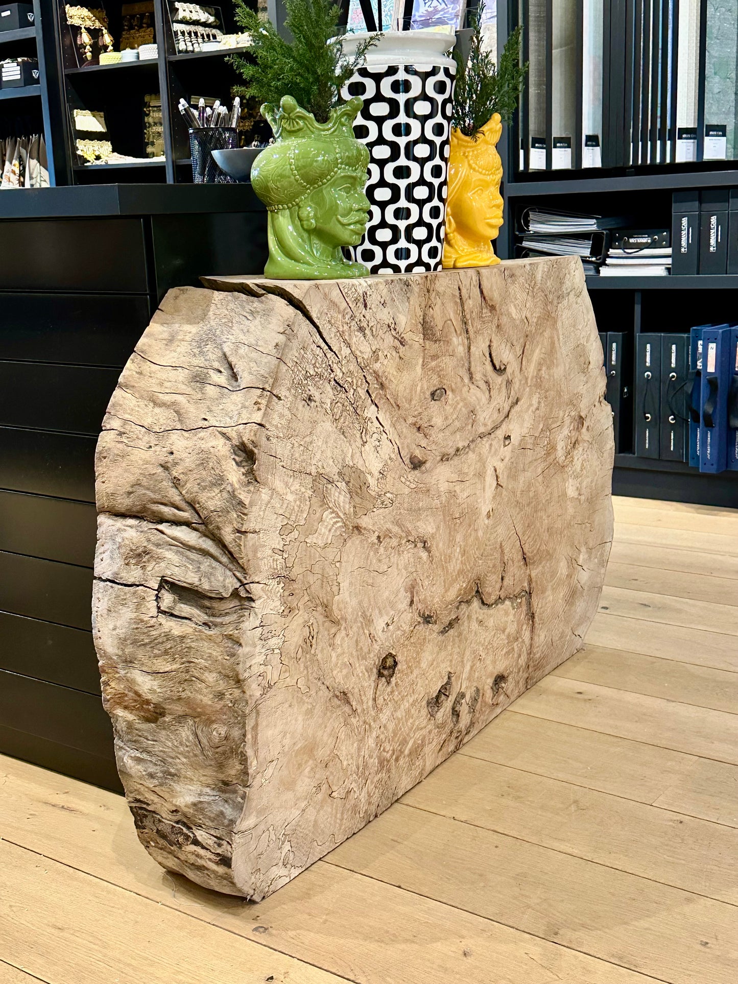 Spalted round console