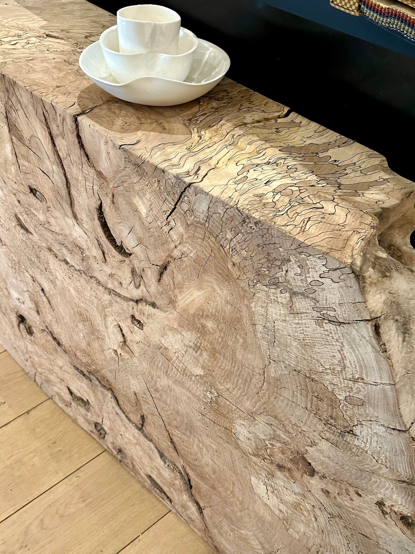 Spalted round console