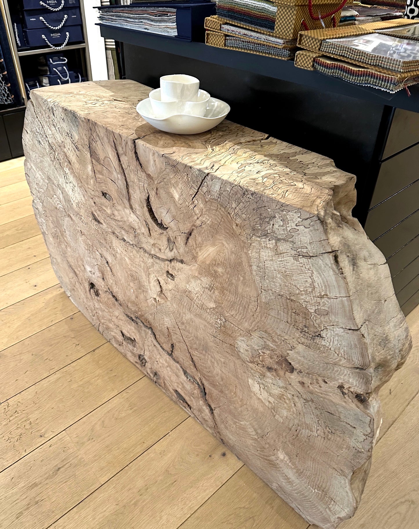 Spalted round console