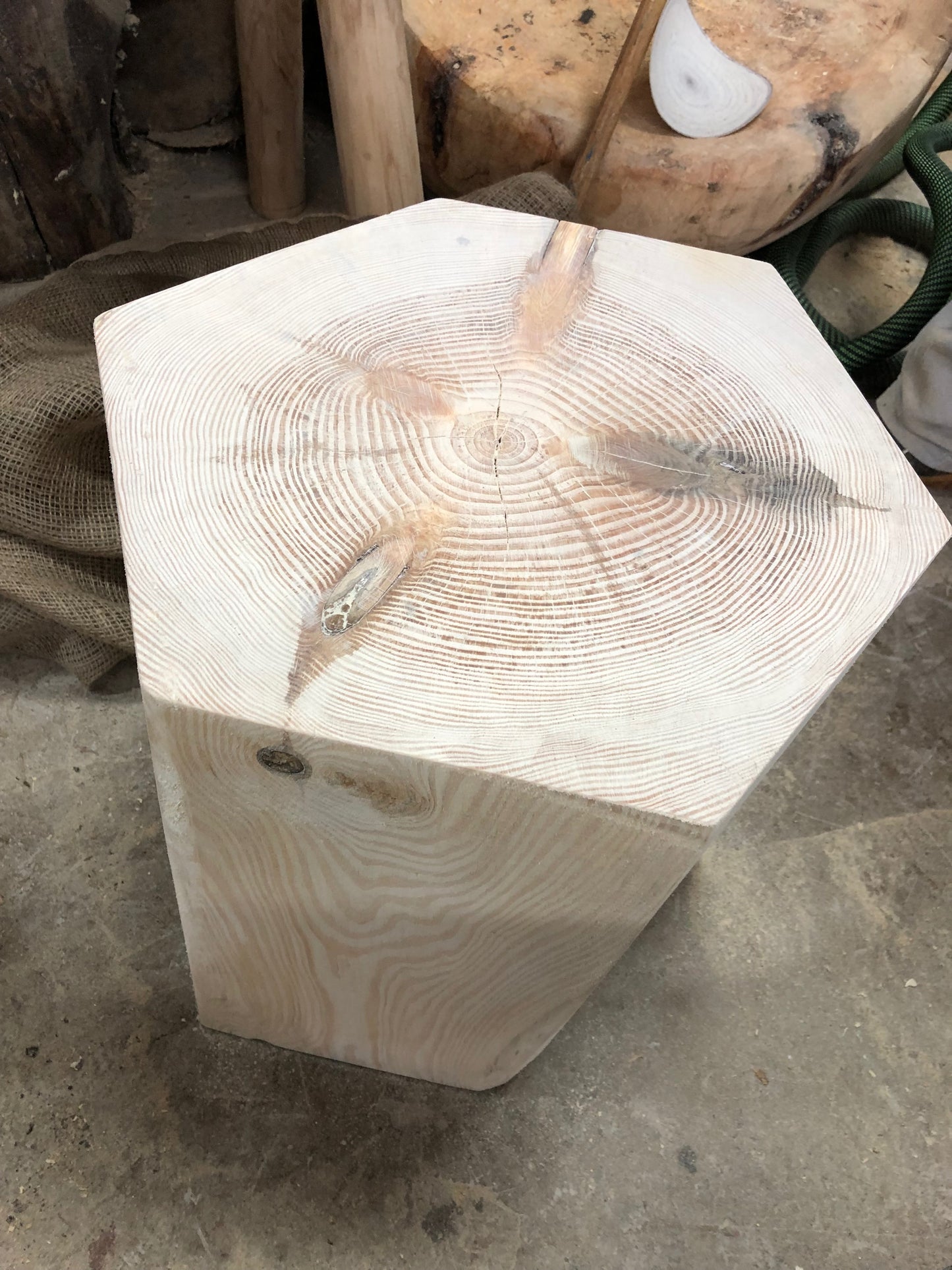 Hexagon Side Table and Seat