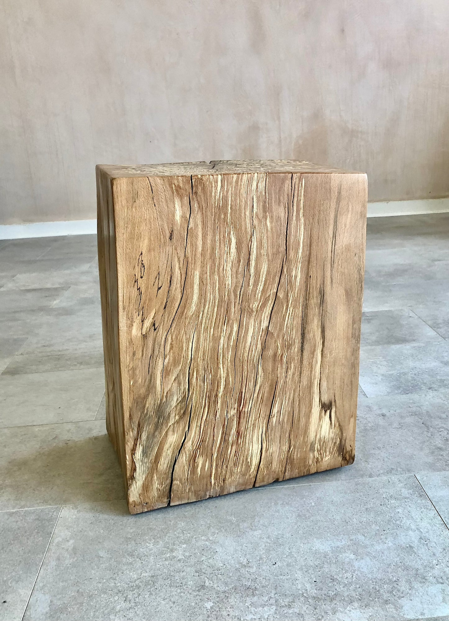 Spalted Square Side Table and Seat