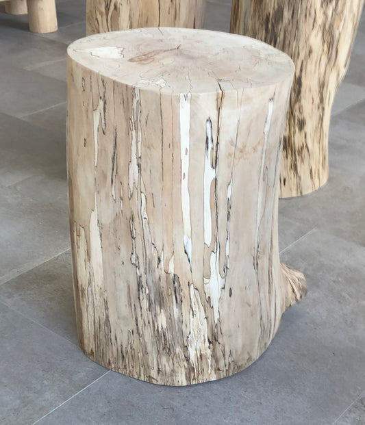 Spalted Round Side Table And Seat